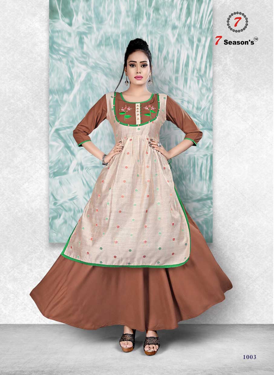 7Season's Blue Eyes Long Gown Type Kurta 7Season's Blue Eyes Long Gown Type Kurta